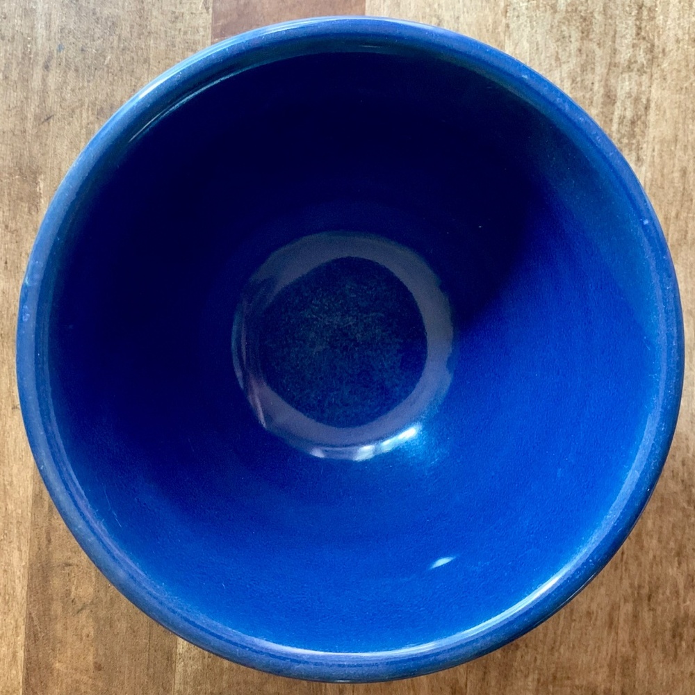 Vintage Bauer Ringware Mixing Bowl Royal Blue 6" Beehive Pottery MCM